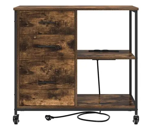 Biroja Skapis Ar Riteni Dūmakaina Ozolkoka 76 X 41 X 72 Cm Vidaxl