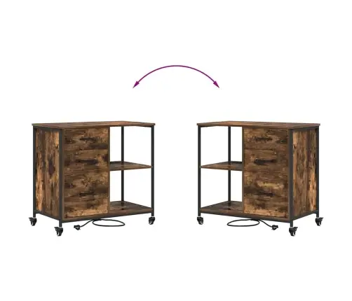 Biroja Skapis Ar Riteni Dūmakaina Ozolkoka 76 X 41 X 72 Cm Vidaxl