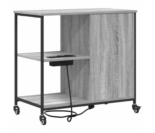 Biroja Skapis Ar Riteni Pelēka Sonomas Ozola 76 X 41 X 72 Cm Vidaxl