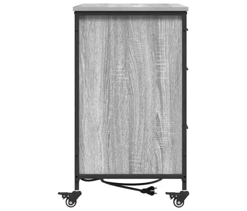 Biroja Skapis Ar Riteni Pelēka Sonomas Ozola 76 X 41 X 72 Cm Vidaxl