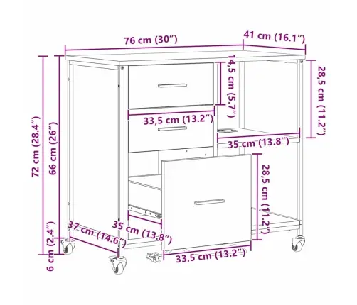 Spintelė Su Krovimo Stotimi Rudas Ąžuolas 76 X 41 X 72 Cm