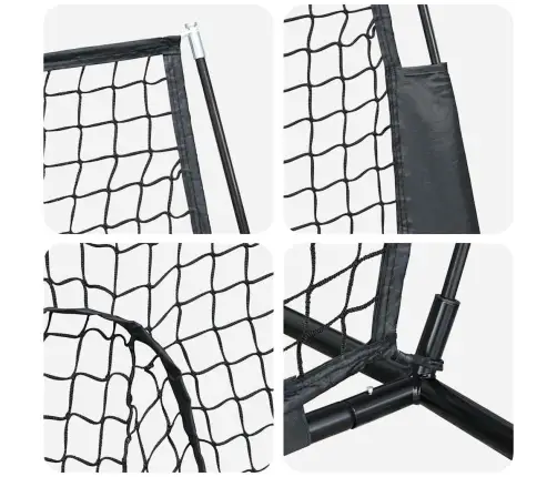 Beisbols Un Softball Melna 250 X 106 X 209 Cm Poliesters Vidaxl