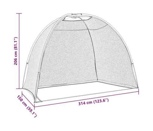 Golfa Treniņa Palīgrīki Melna 314 X 150 X 206 Cm Poliesters Vidaxl