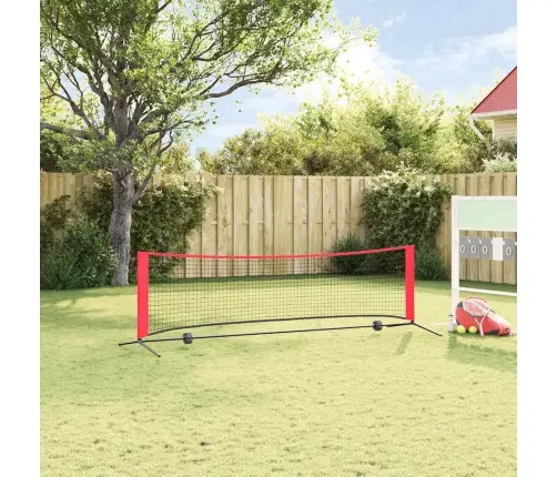 Tennisivõrk Must Ja Punane 301 X 90,5 X 87 Cm Polüester