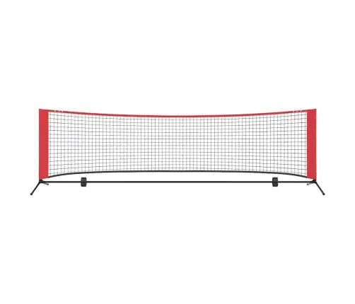 Tenisa Tīkls Melns Un Sarkans 301 X 90.5 X 87 Cm Poliesters Vidaxl