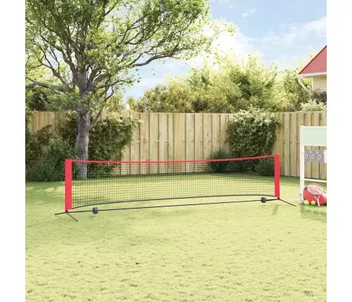 Tenisa Tīkls Melns Un Sarkans 396 X 92 X 87 Cm Poliesters Vidaxl