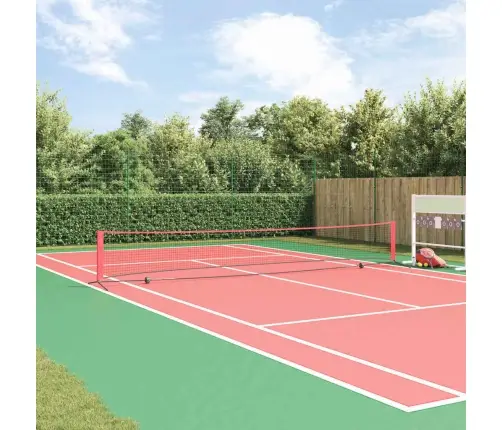 Tennisivõrk Must Ja Punane 595 X 90,5 X 87 Cm Polüester