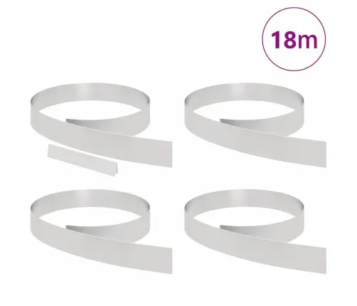 Dārza Zāliena Malas 4 Pcs Sudraba 450 X 10 Cm Vidaxl