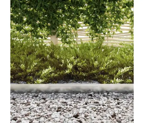 Dārza Zāliena Malas 4 Pcs Sudraba 450 X 10 Cm Cinkots Tērauds Vidaxl