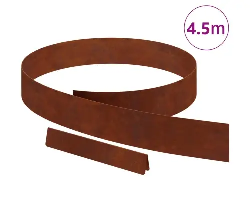 Dārza Zāliena Malas Rūsa 450 X 10 Cm Novecināts Tērauds Vidaxl