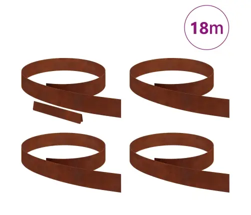 Dārza Zāliena Malas 4 Pcs Rūsa 450 X 10 Cm Novecināts Tērauds Vidaxl