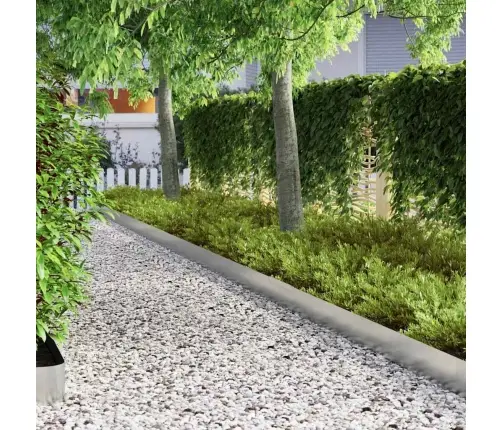 Dārza Zāliena Malas 4 Pcs Sudraba 450 X 15 Cm Cinkots Tērauds Vidaxl