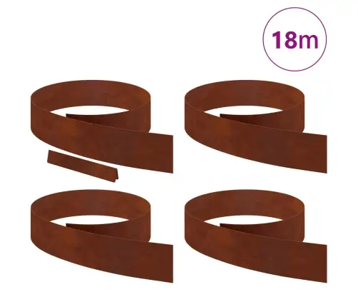 Dārza Zāliena Malas Rūsa 450 X 15 Cm Novecināts Tērauds Vidaxl