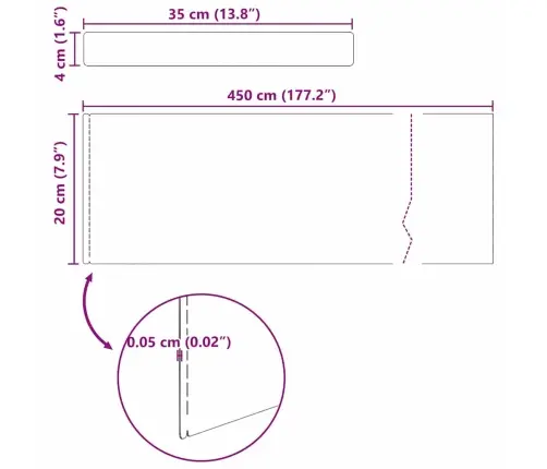 Murupiire Hõbedane 450 X 0.05 X 15 Cm Tsinkteras