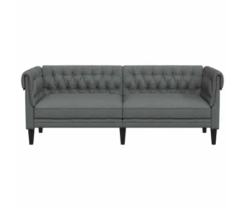 Chesterfield Dīvāns Tumši Pelēka 201.5 X 74.5 X 74.5 Cm Audums Vidaxl