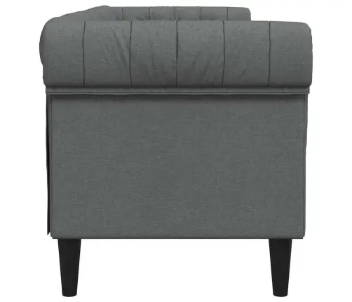 Chesterfield Dīvāns Tumši Pelēka 201.5 X 74.5 X 74.5 Cm Audums Vidaxl