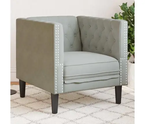 Česterfīlda Dīvāna Krēsls Gaiši Pelēka 71 X 74.5 X 70.5 Cm Vidaxl