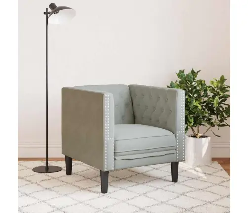 Česterfīlda Dīvāna Krēsls Gaiši Pelēka 71 X 74.5 X 70.5 Cm Vidaxl