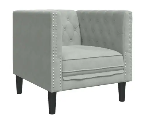 Česterfīlda Dīvāna Krēsls Gaiši Pelēka 71 X 74.5 X 70.5 Cm Vidaxl