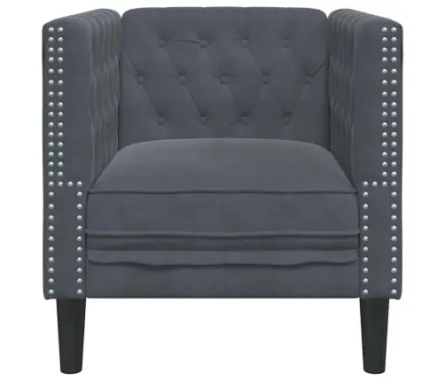 Česterfīlda Dīvāna Krēsls Tumši Pelēka 71 X 74.5 X 70.5 Cm Vidaxl