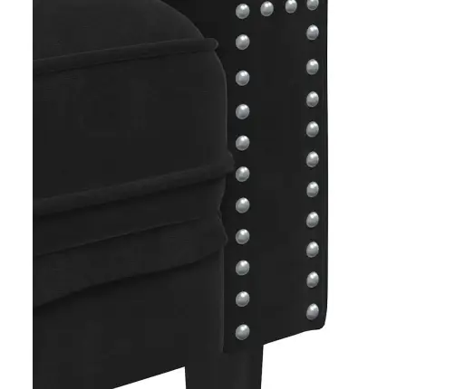 Česterfīlda Dīvāna Krēsls Melna 71 X 74.5 X 70.5 Cm Samts Vidaxl