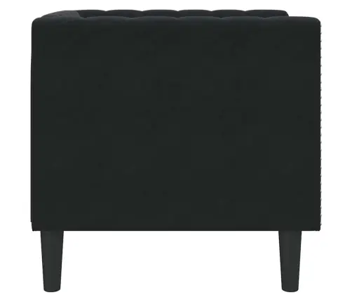 Česterfīlda Dīvāna Krēsls Melna 71 X 74.5 X 70.5 Cm Samts Vidaxl