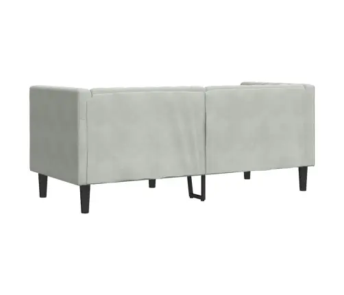 Chesterfield Dīvāns Gaiši Pelēka 174 X 74.5 X 70.5 Cm Samts Vidaxl