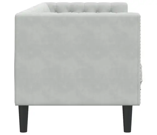 Chesterfield Dīvāns Gaiši Pelēka 194 X 74.5 X 70.5 Cm Samts Vidaxl