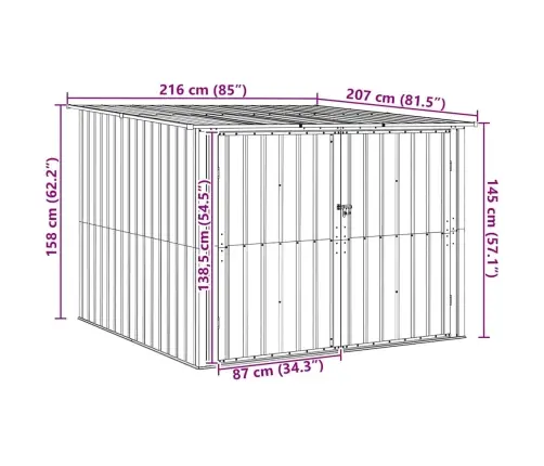 Velosipēdu Nojume 3 Pcs Brūna 215 X 206 X 157 Cm Metāla Vidaxl