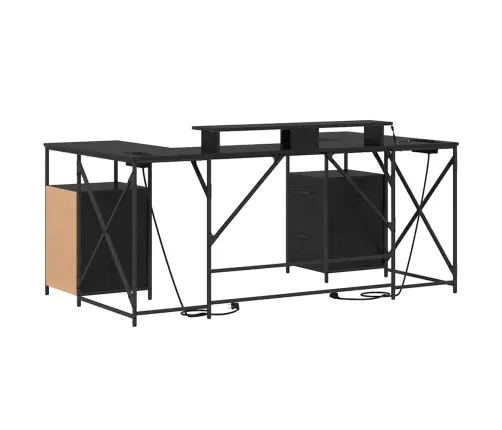Galds Melni Ozoli 182 X 101 X 87.5 Cm Inženierijas Koks Vidaxl