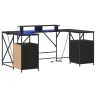 Galds Melni Ozoli 182 X 101 X 87.5 Cm Inženierijas Koks Vidaxl