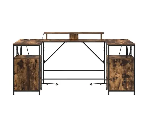 Galds Dūmu Ozols 182 X 101 X 87.5 Cm Inženierijas Koks Vidaxl Galds Dūmu Ozols 182 X 101 X 87.5 Cm Inženierijas Koks Vidaxl