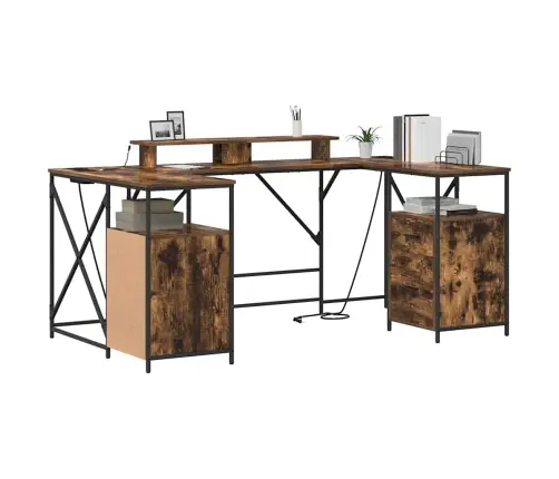 Galds Dūmu Ozols 182 X 101 X 87.5 Cm Inženierijas Koks Vidaxl Galds Dūmu Ozols 182 X 101 X 87.5 Cm Inženierijas Koks Vidaxl