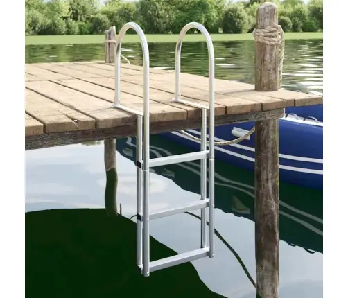 Vidaxl Piestātņu Kāpnes Sudraba 45 X 11.5 X 134 Cm Alumīnijs