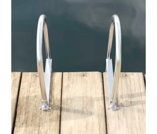 Vidaxl Piestātņu Kāpnes Sudraba 45 X 11.5 X 162 Cm Alumīnijs