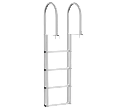 Vidaxl Piestātņu Kāpnes Sudraba 45 X 11.5 X 162 Cm Alumīnijs