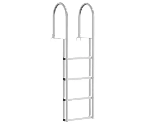 Vidaxl Piestātņu Kāpnes Sudraba 45 X 11.5 X 162 Cm Alumīnijs