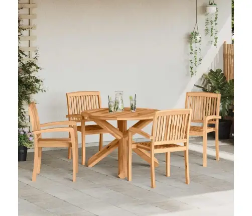 Dārza Ēdamgalds 3 Pcs Brūna 109 X 109 X 74 Cm Vidaxl