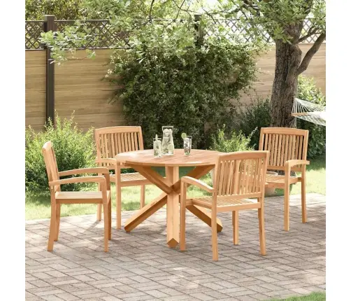 Dārza Ēdamgalds 3 Pcs Brūna 109 X 109 X 74 Cm Vidaxl