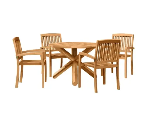 Dārza Ēdamgalds 3 Pcs Brūna 109 X 109 X 74 Cm Vidaxl