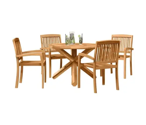 Dārza Ēdamgalds 3 Pcs Brūna 109 X 109 X 74 Cm Vidaxl