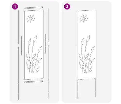 Dārza Dekoratīvais Panels Melna 32 X 140 Cm Vidaxl