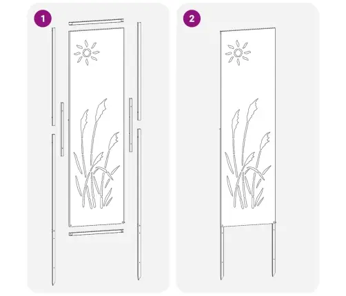 Dārza Dekoratīvais Panels Sudraba 32 X 140 Cm Vidaxl