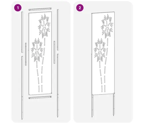 Dārza Dekoratīvais Panels Balta 32 X 140 Cm Vidaxl