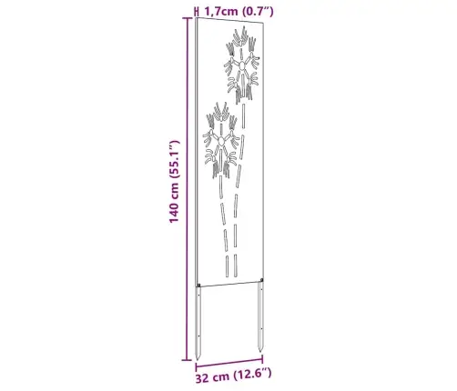 Dārza Dekoratīvais Panels Balta 32 X 140 Cm Vidaxl