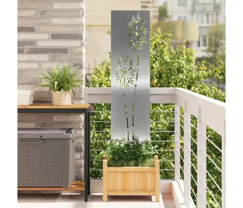 Sodo Privatumo Ekranas „Fretwork“ Sidabro 32 X 140 Cm