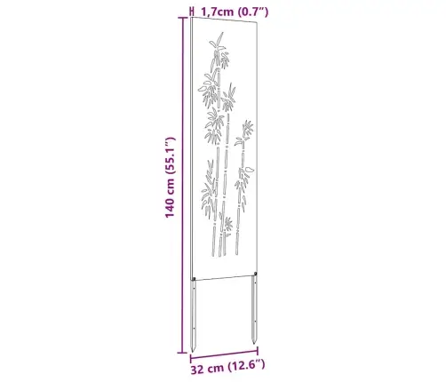 Dārza Privātuma Ekrāns Melna 32 X 140 Cm Auksti Velmēta Tērauds Vidaxl