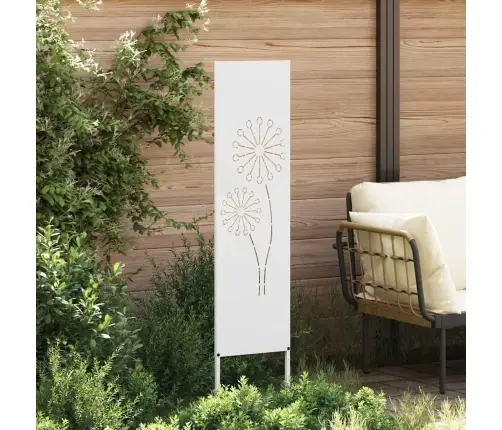 Dārza Privātuma Ekrāns Balts 32 X 140 Cm Auksti Velmēta Tērauds Vidaxl