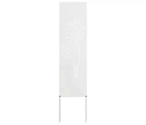 Dārza Privātuma Ekrāns Balts 32 X 140 Cm Auksti Velmēta Tērauds Vidaxl