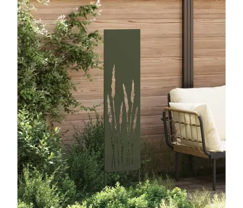 Dārza Privātuma Ekrāns Izriezts Raksts Olīvu Zaļa 32 X 140 Cm Vidaxl